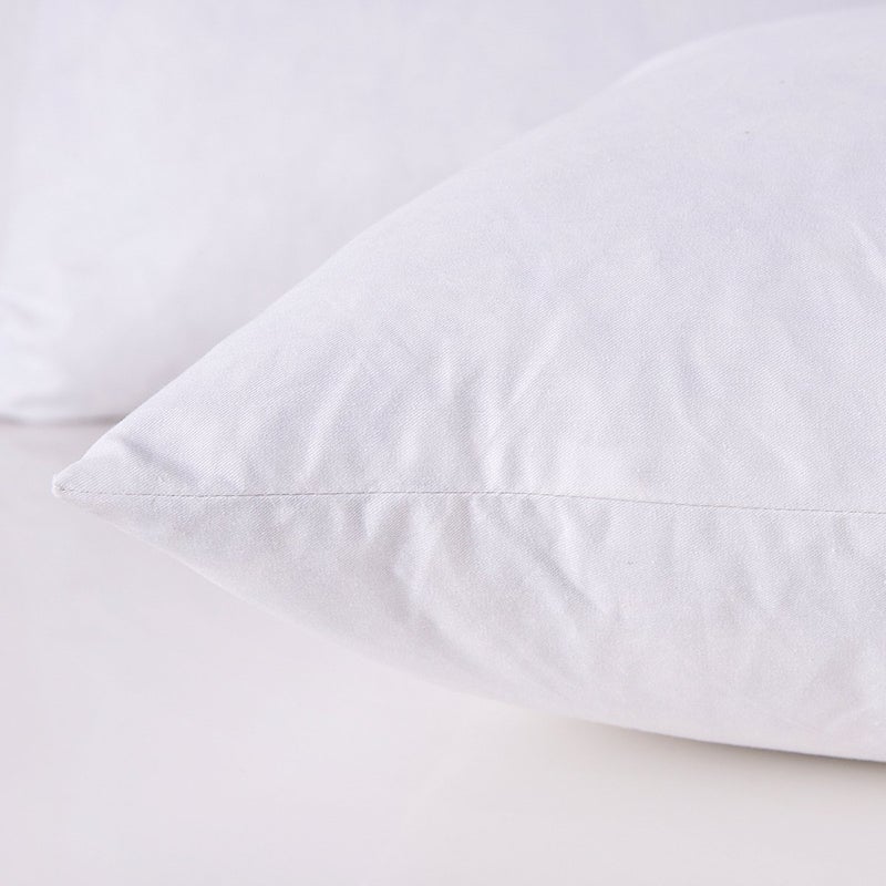 HOMESJUN Set of 2 Feather and Down Pillow Insert, 12x12 Square Decorative Throw Pillow Insert, Cotton, White - Image 4